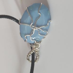 Hand  wired sterling silver turquoise color
